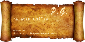 Palatik Géza névjegykártya